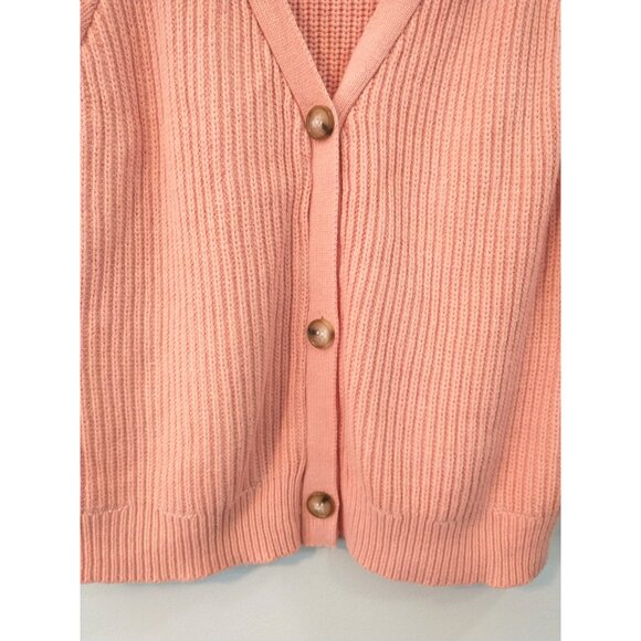 Love Ellie Women's Cardigan Sweater Cropped Button Down Long Sleeve Peach - XL - Picture 2 of 8